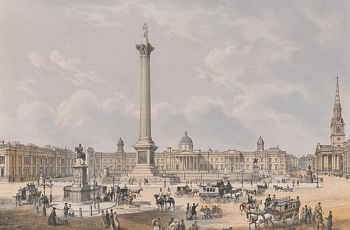 Лондонская Трафальгарская площадь в 1814 году