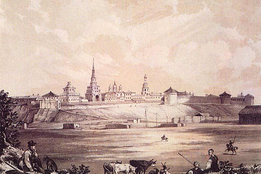 Казанский кремль на гравюре Эдварда Турнерелли, 1839 г.