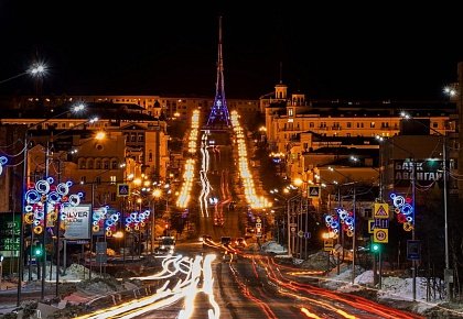 Магадан ночью