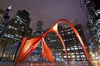 Скульптура Фламинго Чикаго (Calder's Flamingo)