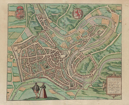 Карта Люксембурга 1600 года