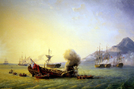 Сражение между французким и британским флотом у берегов Маврикия в 1810 году