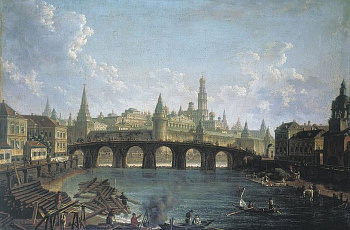 Вид на Московский Кремль от Каменного моста. 1800 год