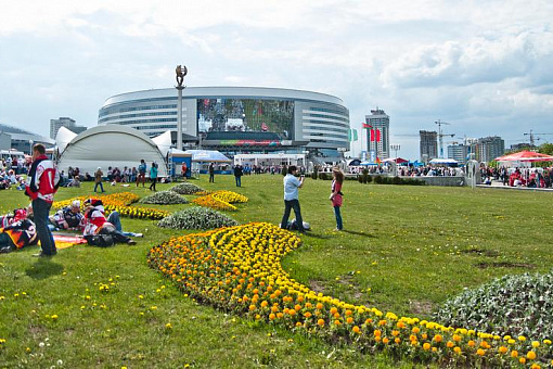 «Минск Арена» во время чемпионат мира по хоккею в 2014 году