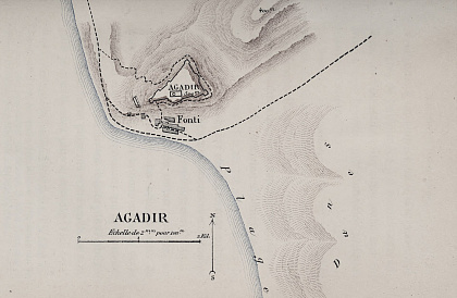 Карта Агадира 1885 года, составленная Жюлем Эркманном