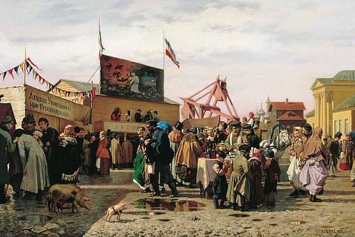 Балаганы в Туле на Святой неделе. А. Попов, 1873 год