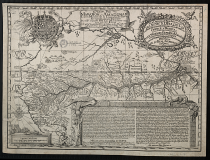 Карта Самуэля Фрица 1707 года с изображением Амазонки и Ориноко.