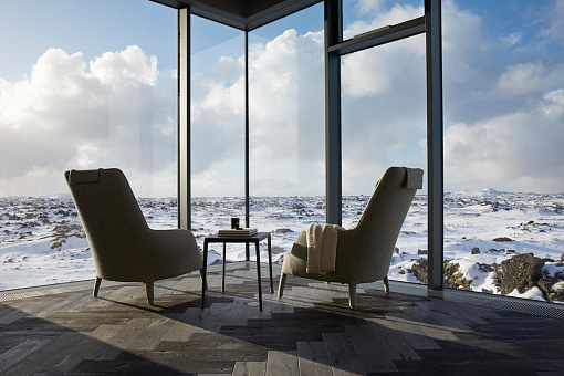 Вид из номера в роскошном отеле The Retreat at Blue Lagoon Iceland