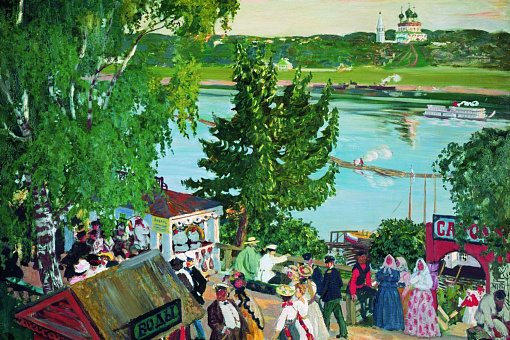 Борис Кустодиев. Прогулка на Волге. 1909 год